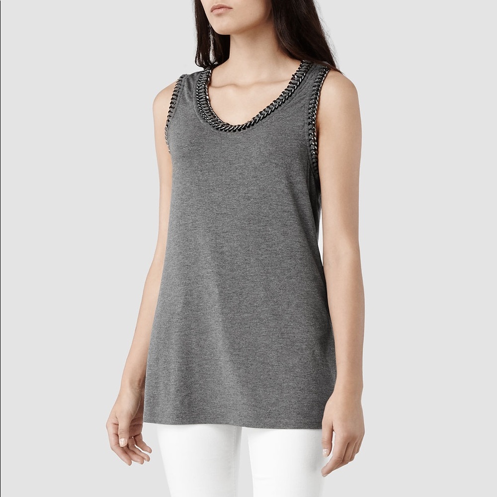 AllSaints Itita Vest in Charcoal